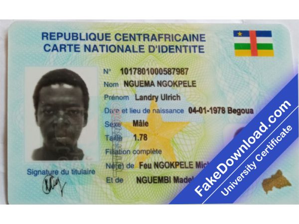 Central African national id card (psd)