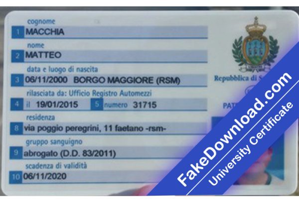 San Marino Driver License (psd)