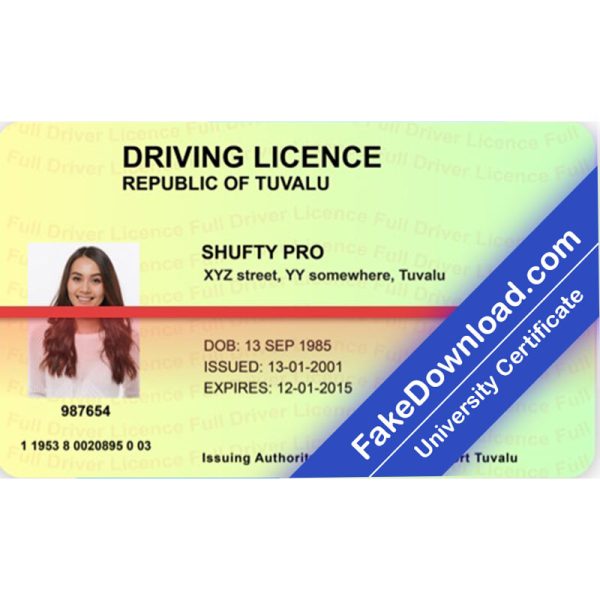 Tuvalu Driver License (psd)