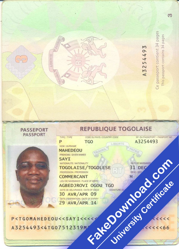 Togo Passport (psd)