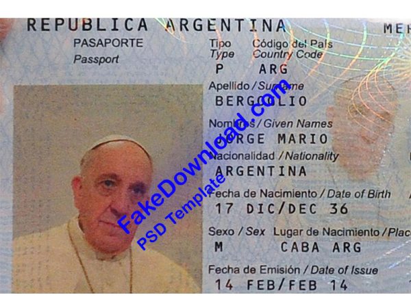 Argentina Passport (psd)