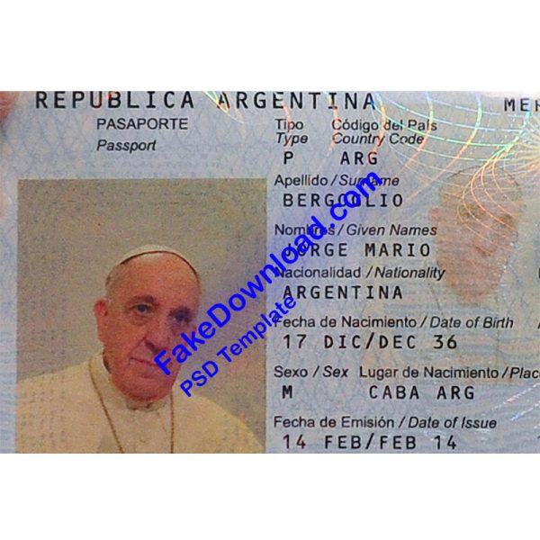 Argentina Passport (psd)