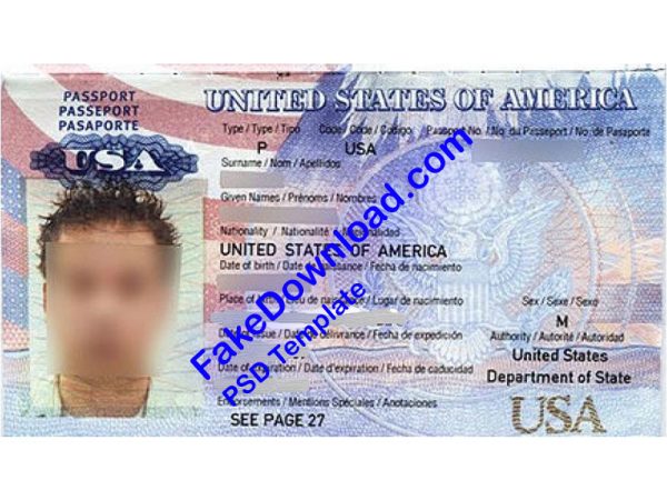 America Passport (psd)