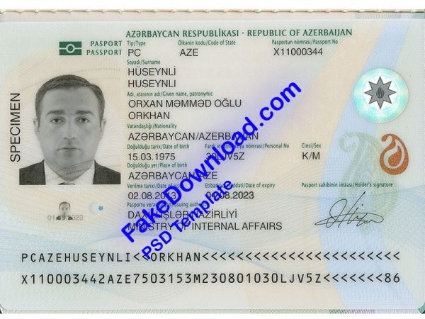 Azerbaijan Passport (psd)