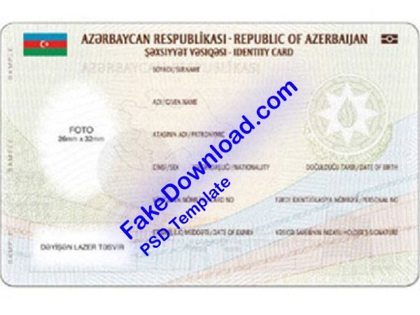 Azerbaijan national id card (psd)