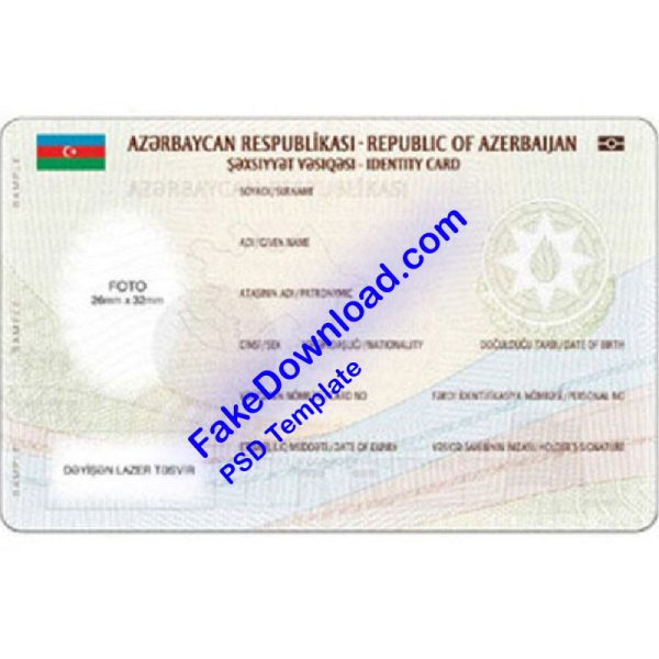 Azerbaijan national id card (psd)