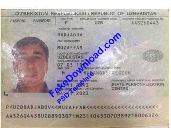 Uzbekistan Passport (psd)