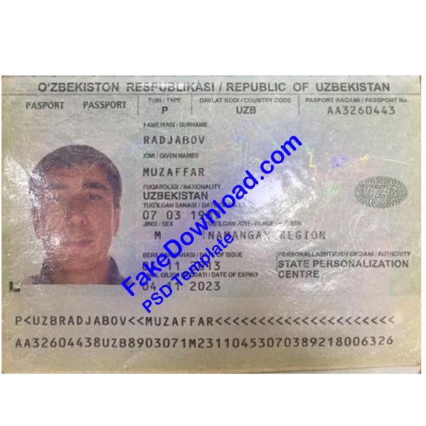 Uzbekistan Passport (psd)