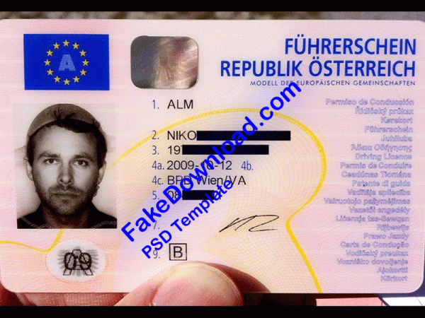 Austria Driver License (psd)