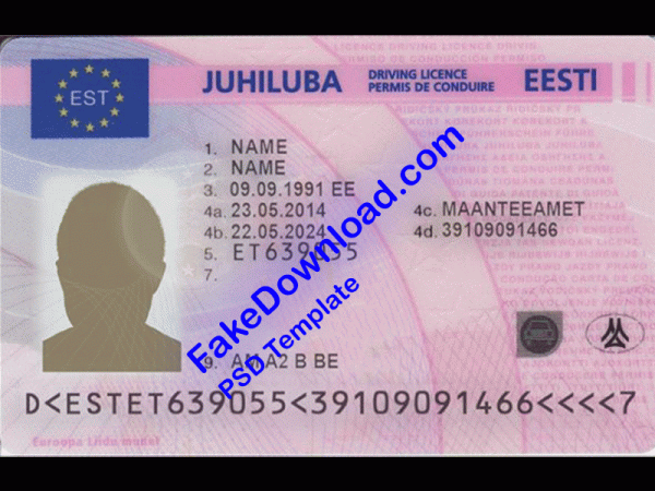 Estonia Driver License (psd)