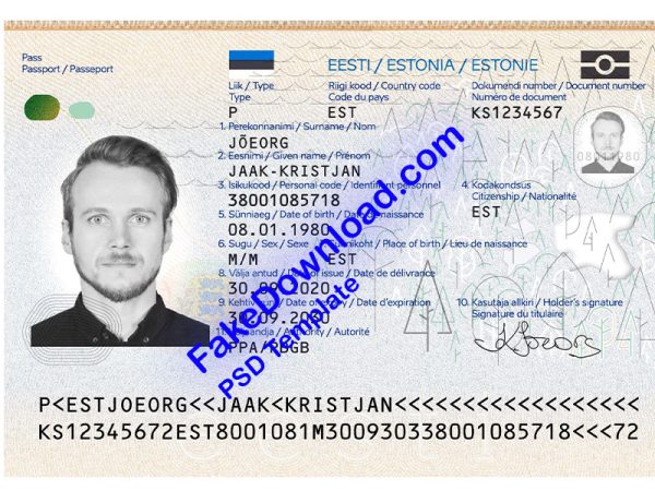 Estonia Passport (psd)