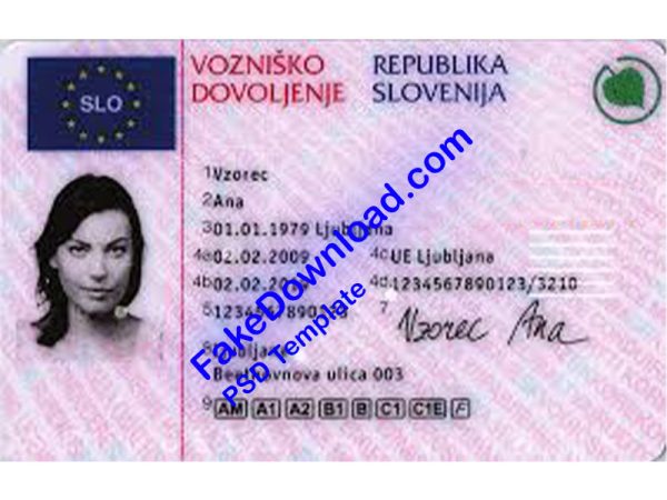 Slovenia Driver License (psd)