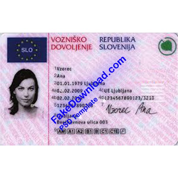 Slovenia Driver License (psd)