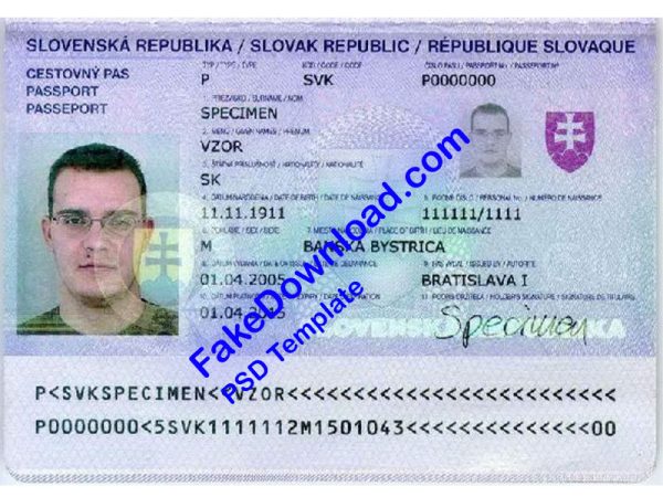 Slovakia Passport (psd)