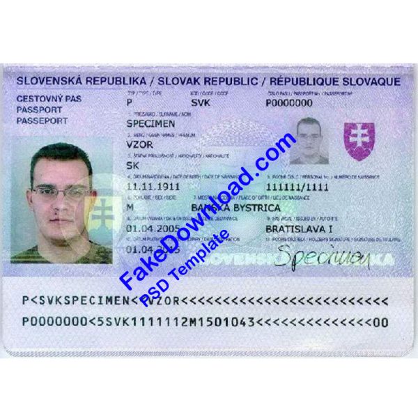 Slovakia Passport (psd)