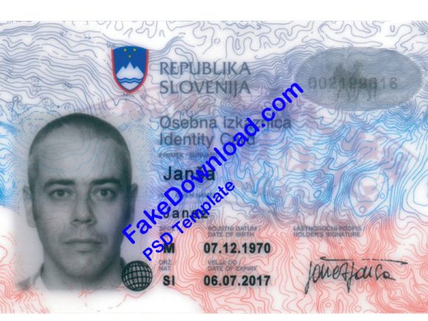 Slovenia national id card (psd)