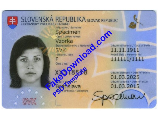 Slovakia national id card (psd)