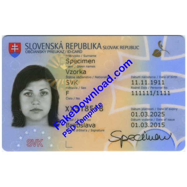 Slovakia national id card (psd)