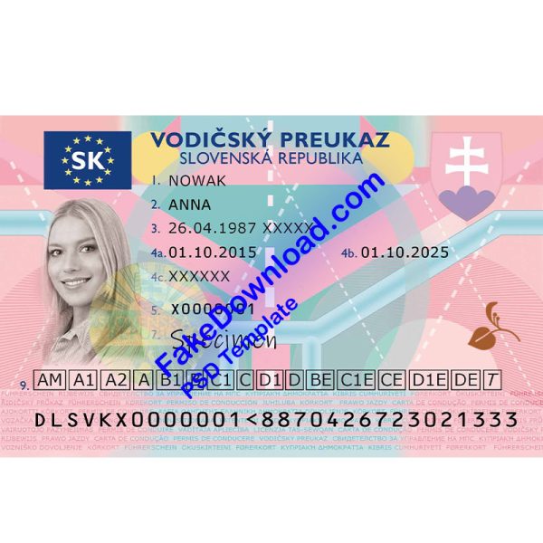 Slovakia Driver License (psd)