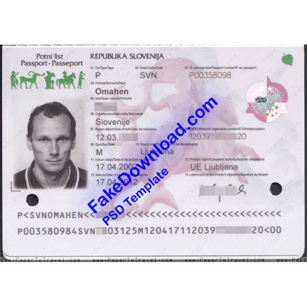 Slovenia Passport (psd)