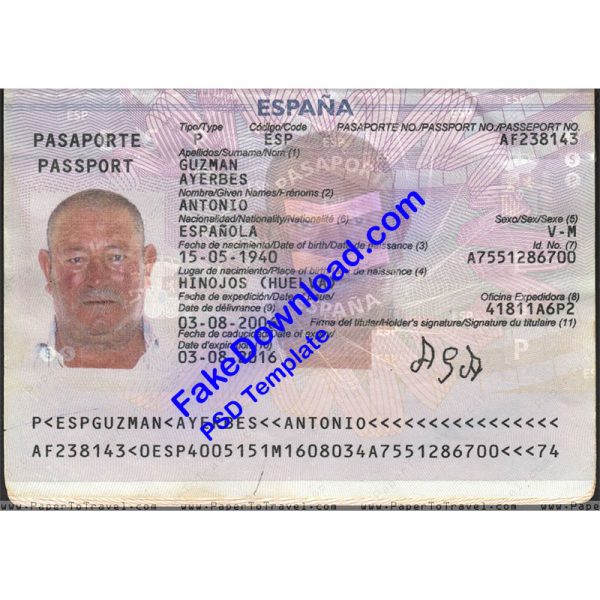 Spain Passport (psd)