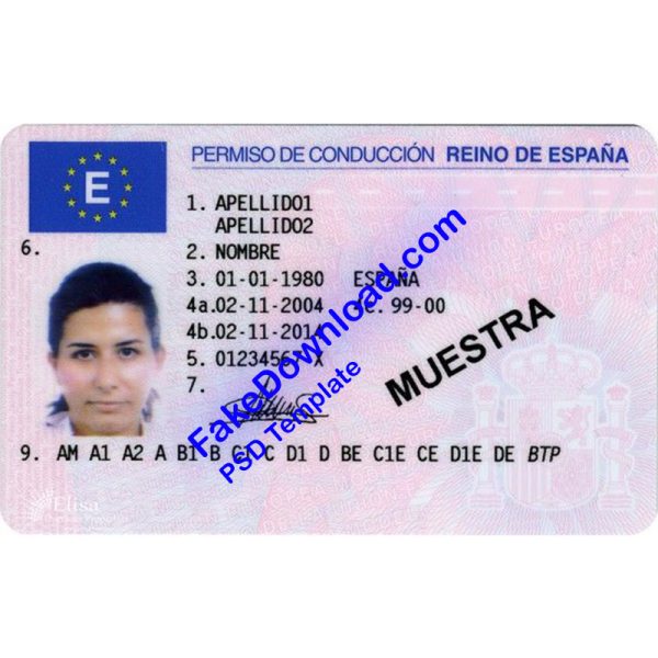 Spain Driver License (psd)