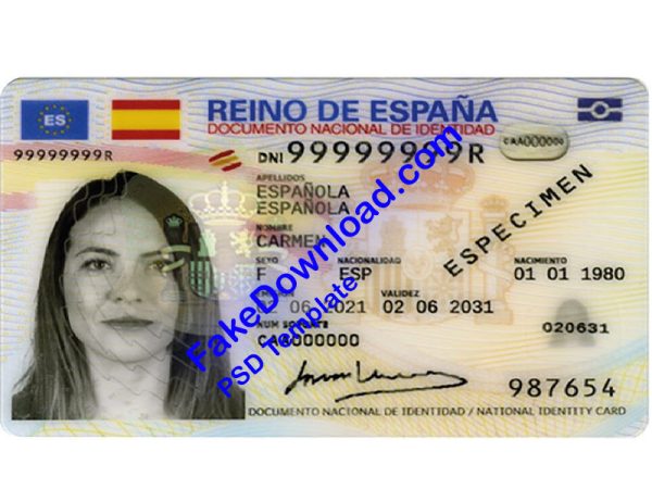 Spain national id card (psd)