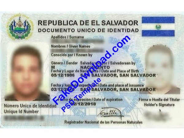 El Salvador Passport (psd)