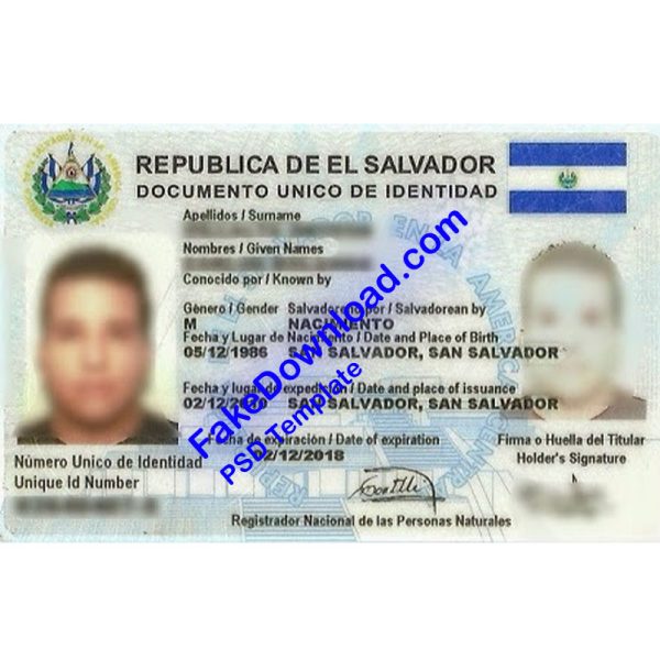 El Salvador Passport (psd)