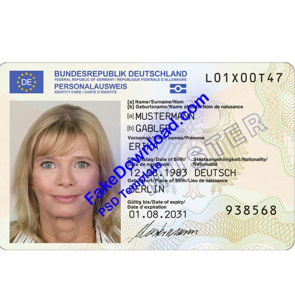 Germany national id card (psd)