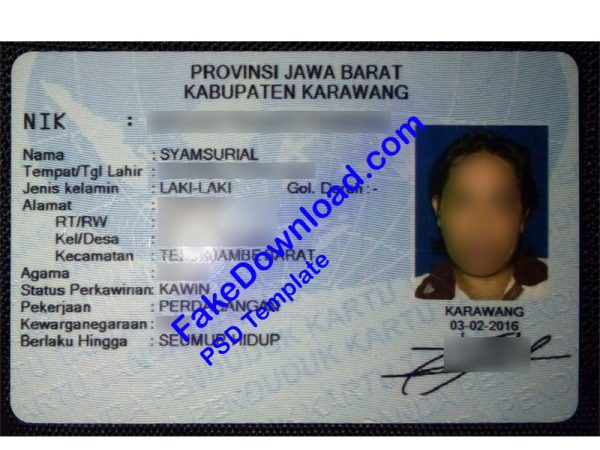 Indonesia national id card (psd)