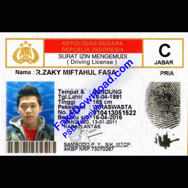 Indonesia Driver License (psd)