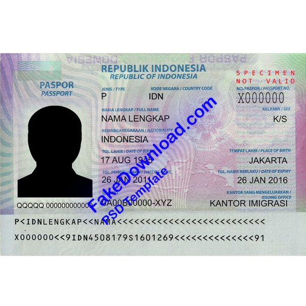 Indonesia Passport (psd)