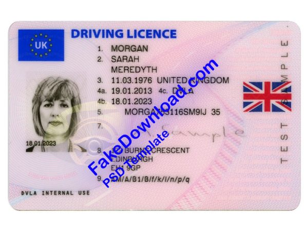 Kingdom Driver License (psd)