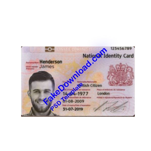 Kingdom national id card (psd)