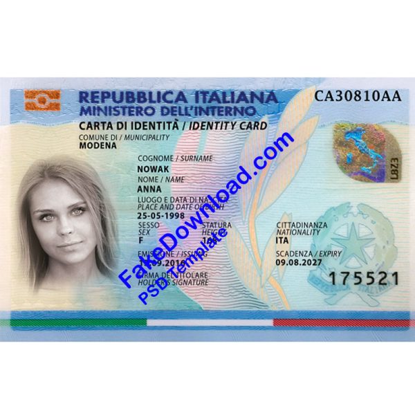 Italy national id card (psd)