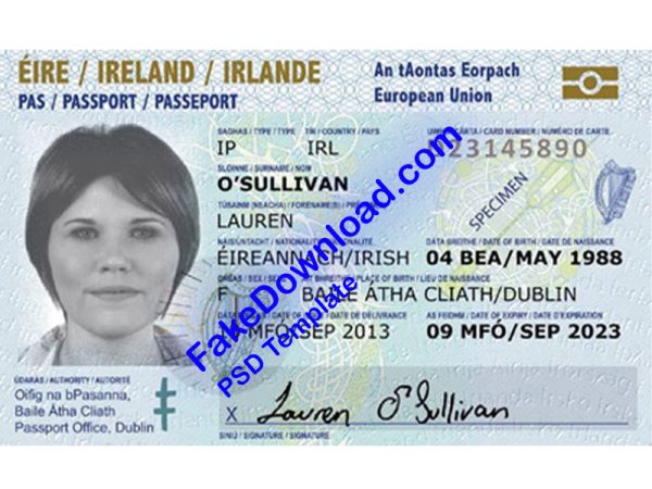 Ireland Passport (psd)