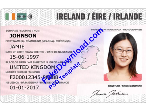 Ireland national id card (psd)