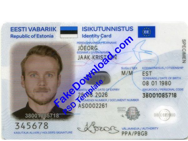 Estonia national id card (psd)