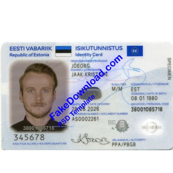 Estonia national id card (psd)