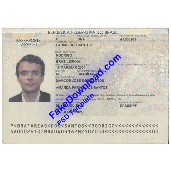 Brazi Passport (psd)