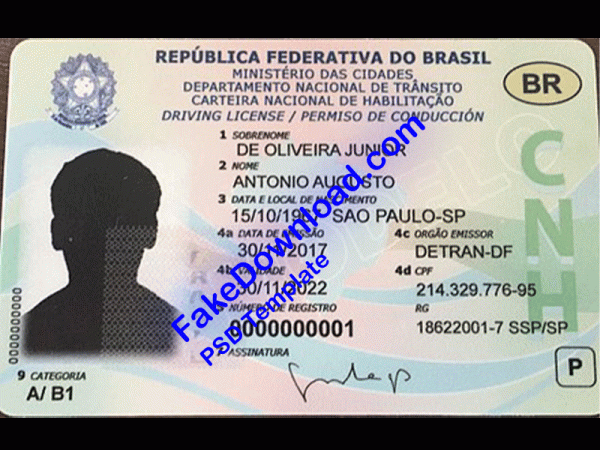 Brazil Driver License (psd)