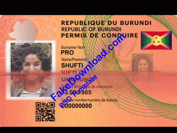 Burundi Driver License (psd)