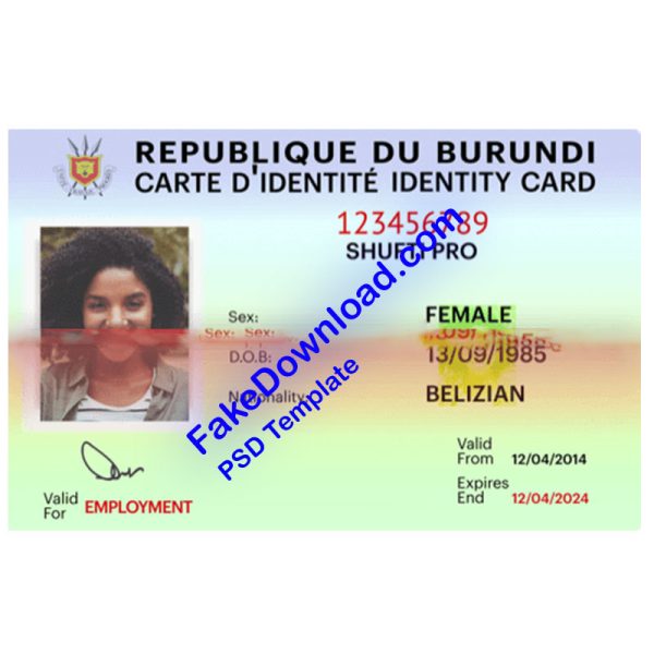 Burundi national id card