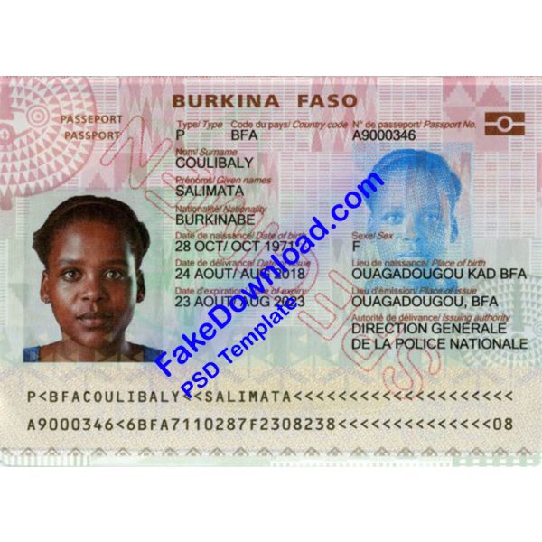 Burkina Passport (psd)