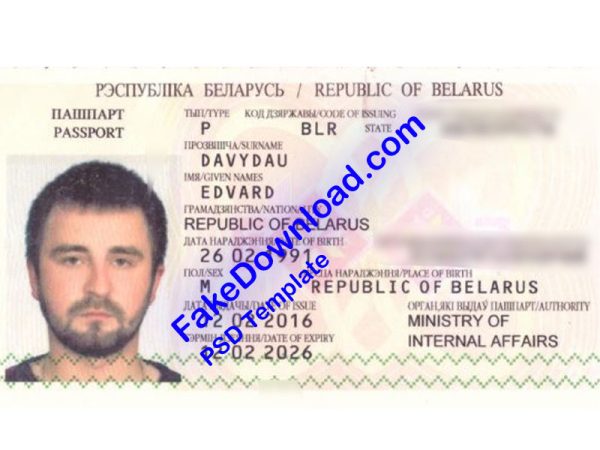 Belarus Passport (psd)