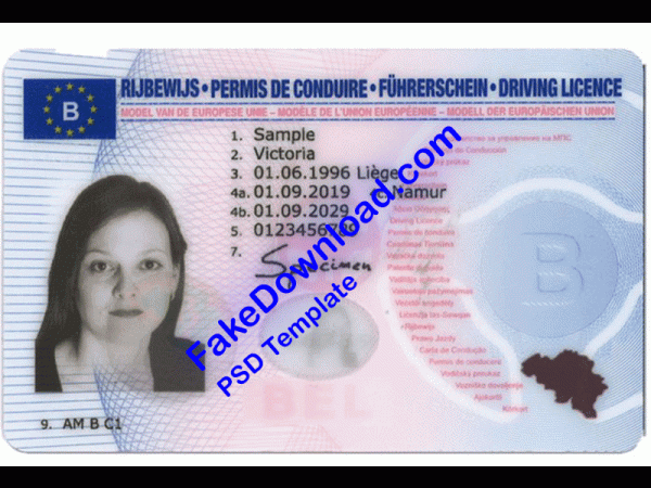 Belgium Driver License (psd)