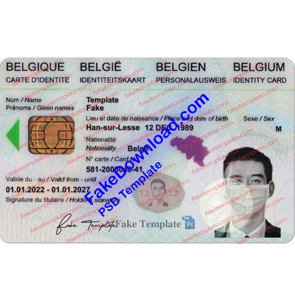 Belgium national id card (psd)
