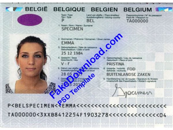 Belgium Passport (psd)