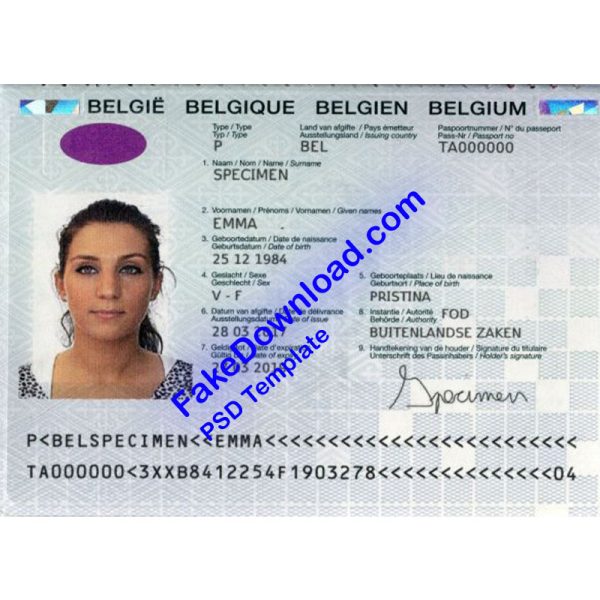 Belgium Passport (psd)